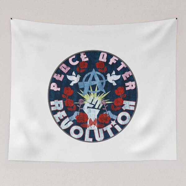 Item preview, PEACE AFTER REVOLUTION distressed circle art poster designed and sold by thelivingrp.