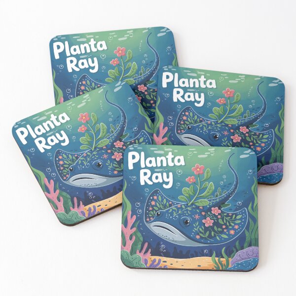 Item preview, Planta Ray – Funny Floral Underwater Stingray Illustration designed and sold by EmeraldeaArt.