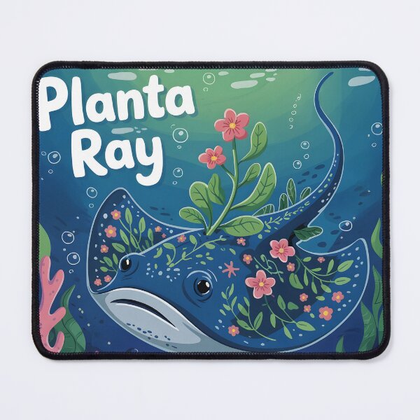 Item preview, Planta Ray – Funny Floral Underwater Stingray Illustration designed and sold by EmeraldeaArt.