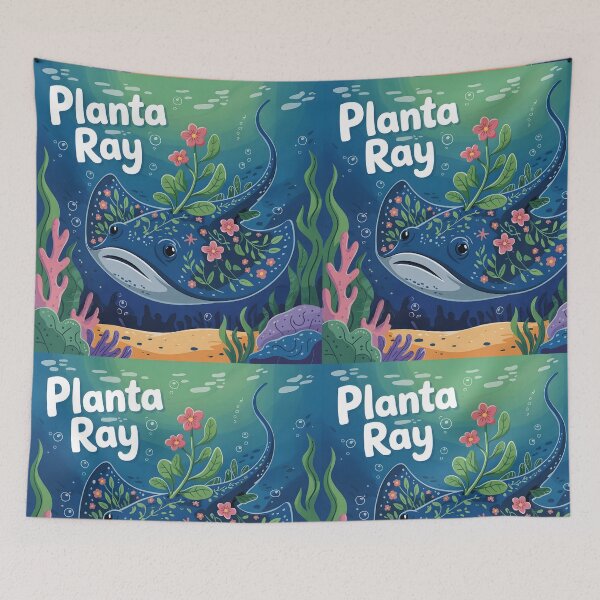 Item preview, Planta Ray – Funny Floral Underwater Stingray Illustration designed and sold by EmeraldeaArt.