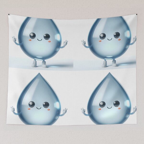 Item preview, Smiling Waterdrop Character with White Shoes – Cute Minimal Illustration designed and sold by EmeraldeaArt.