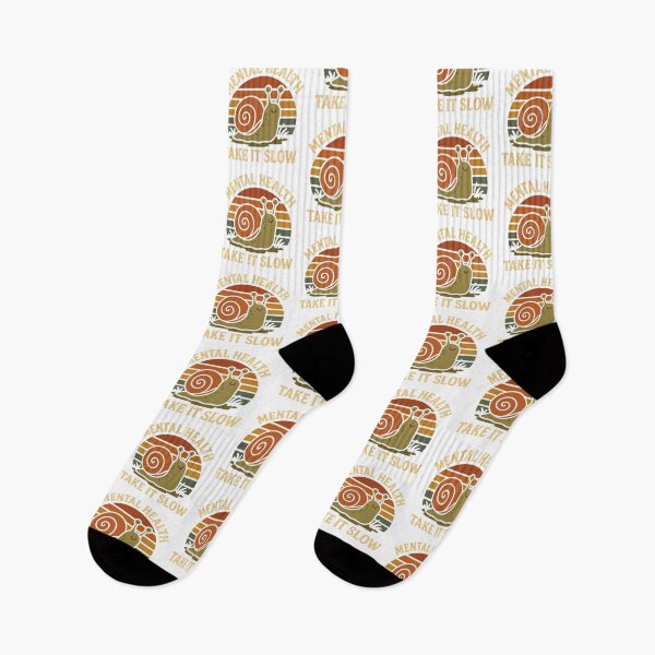 Item preview, Mental Health Snail – Take It Slow Retro Vintage Design designed and sold by j7boy.