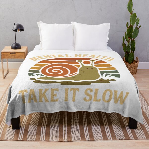 Item preview, Mental Health Snail – Take It Slow Retro Vintage Design designed and sold by j7boy.