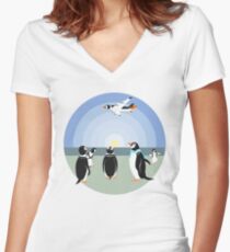Penguin past or future Women's Fitted V-Neck T-Shirt