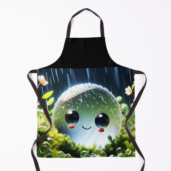 Item preview, Smiling Raindrop – Fantasy Macro Rain Over Mossy Floral Scene designed and sold by EmeraldeaArt.