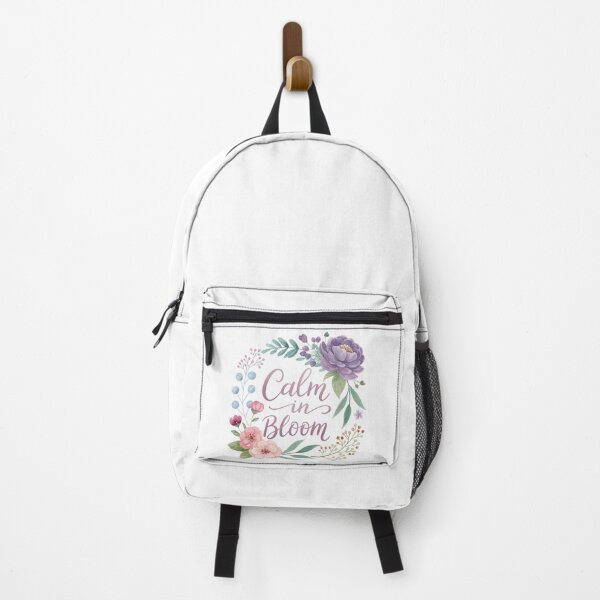 Item preview, Calm in Bloom – Floral Watercolor Positive Quote Art designed and sold by asliberry.