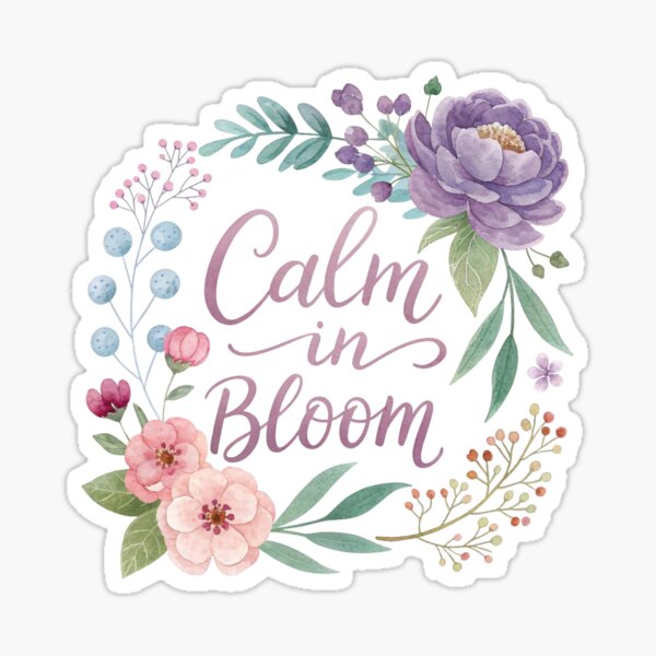 Artikel-Vorschau von Ruhe in der Blüte – Blumen Aquarell Positive Zitat Kunst, designt und verkauft von asliberry.