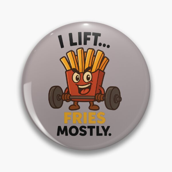 Item preview, I Lift Fries Mostly – Funny Cartoon Gym Food Design designed and sold by My Cool Store.