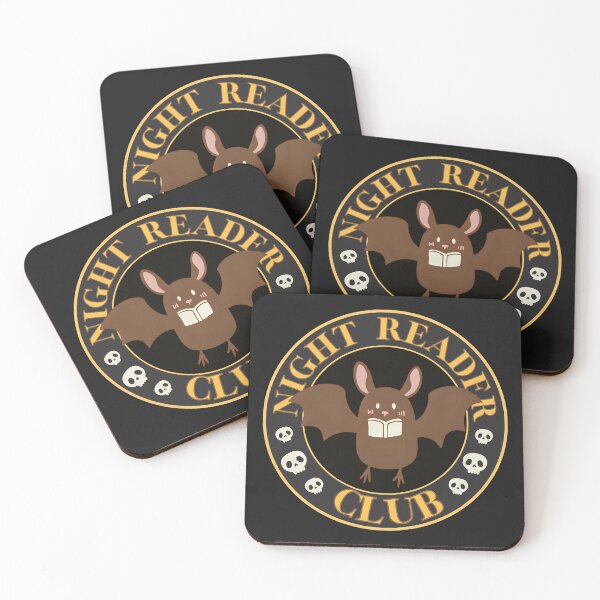 Item preview, Night reader book lover club - dark bookish cute bat designed and sold by Fantasy Cache.