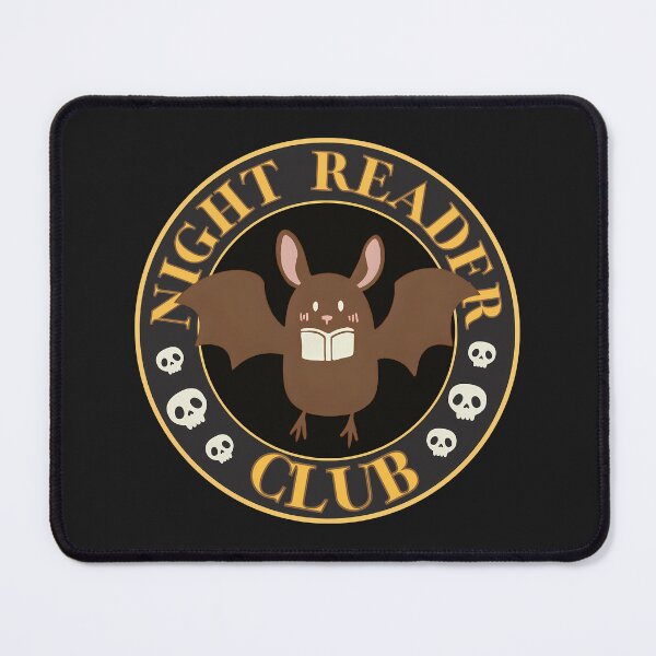 Item preview, Night reader book lover club - dark bookish cute bat designed and sold by Fantasy Cache.