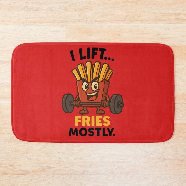 Item preview, I Lift Fries Mostly – Funny Cartoon Gym Food Design designed and sold by My Cool Store.