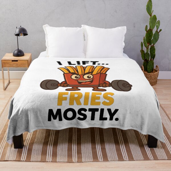 Item preview, I Lift Fries Mostly – Funny Cartoon Gym Food Design designed and sold by My Cool Store.