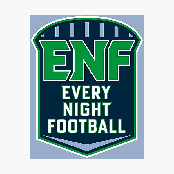 Item preview, Every Night Football - Full Badge Logo (on light blue) designed and sold by GX3-Creative.