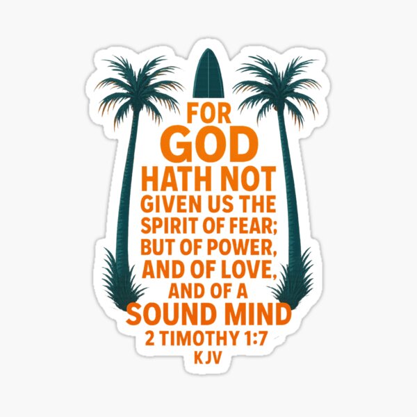 Item preview, "Tropical Faith — 2 Timothy 1:7 Surf Style" designed and sold by dessertcruzing.