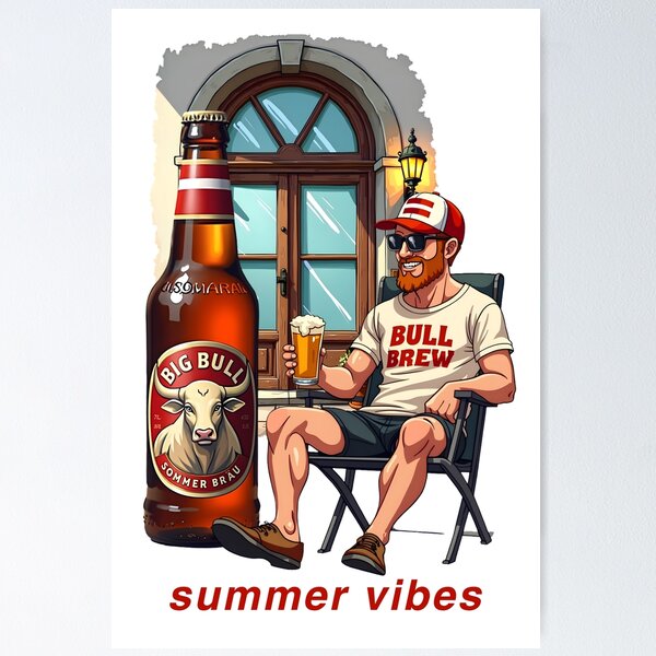 Artikel-Vorschau von Summer Vibes Big Bull - Austria Sommer Brau, designt und verkauft von Museum Of Non-Existing Art.