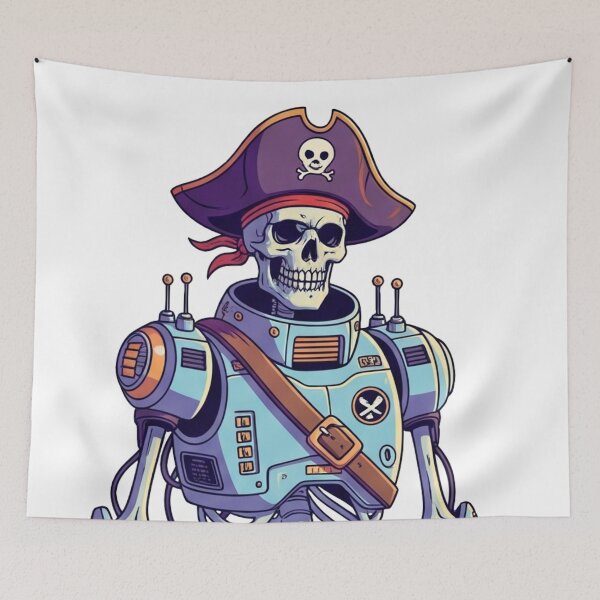 Item preview, Pirate Robot Skull of the Future designed and sold by JonelleTshirts.
