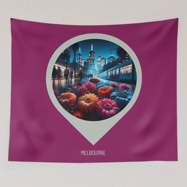 Item preview, Melbourne City in 80s Retro Style – Vintage AI Photo Design for Urban Fashion, Travel Lovers & Nostalgic City Aesthetics designed and sold by knalpot-design.