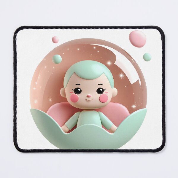Item preview, Pastel Doll in Bubble – Soft Aesthetic Cartoon Design for Cute Gifts designed and sold by LoliDesignShop.