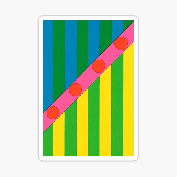 Item preview, Colorful Retro Geometric Stripes & Polka Dot Pattern Design designed and sold by weirdfishes123.