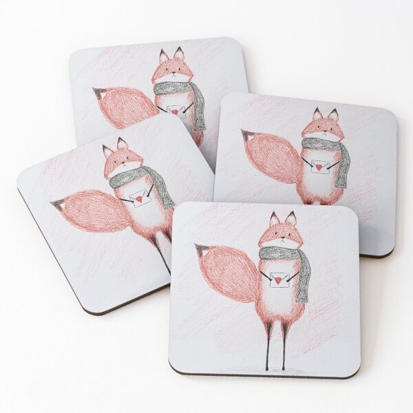 Item preview, Fox with Love Letter | Cute Foxes | Character Art designed and sold by AngelaMarieArt.