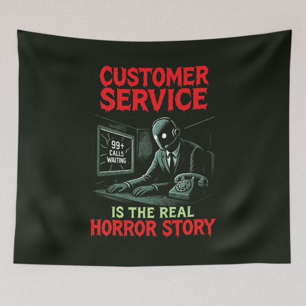 Item preview, Customer Service: The Real Horror Story – Funny Dark Work Humor Design designed and sold by Victor Shadehorn.