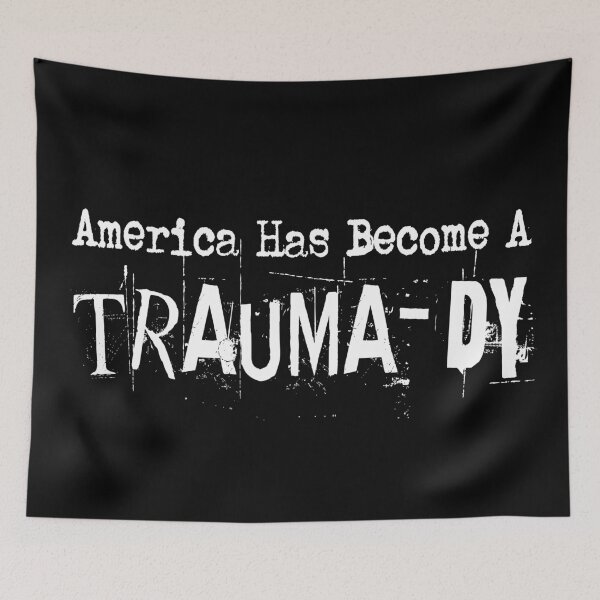 Item preview, America Become Trauma-Dy Funny T-shirts Hoodies Hats Mugs Pins Stickers Magnets Posters Anti Trump Funny Hate Donald Trump Humorous Tees Gifts Resistance Protest Activist designed and sold by allfreelance.
