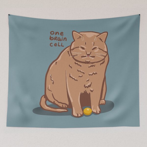 Item preview, One Brain Cell Orange Cat designed and sold by KilkennyCat Art.