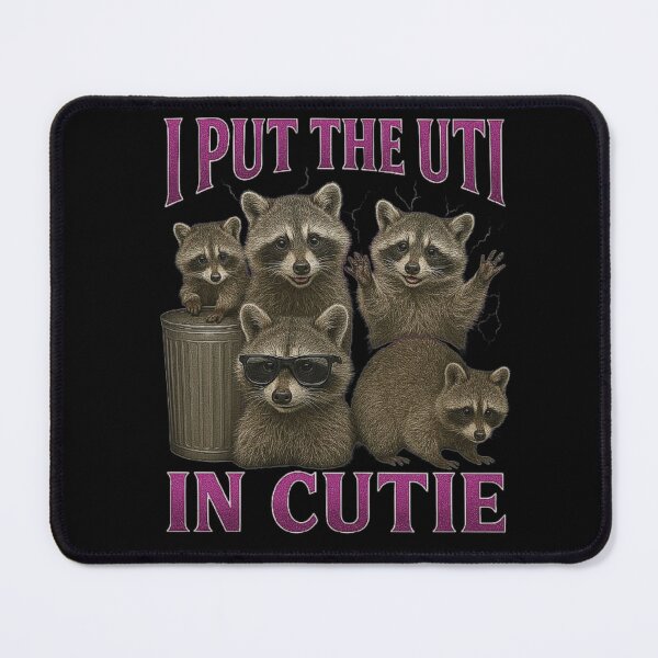 Item preview, I Put the UTI in Cutie – Funny Raccoon Meme Shirt, Bootleg 90s Vintage Graphic Tee designed and sold by love3617.