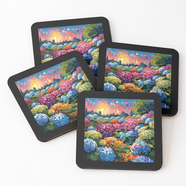 Item preview, Hydrangeas hortensia polk a dot impressinist influence designed and sold by Helios Be. Lavsh.