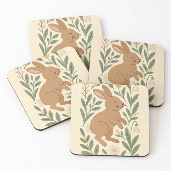 Item preview, Spring Meadow Bunny – Cute Floral Rabbit Illustration designed and sold by Victor Shadehorn.