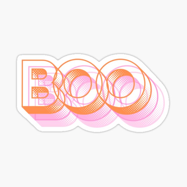 Vista previa del artículo con la obra «Boo- Naranja y rosa», diseñado y vendido por GwenSnow.