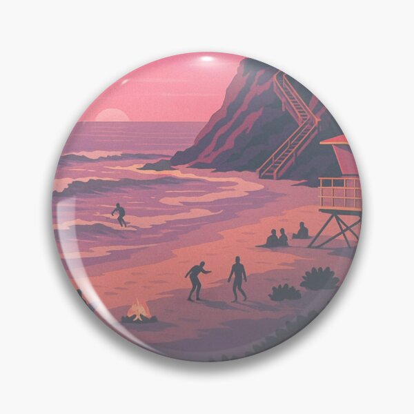 Item preview, Moonlight Beach Poster designed and sold by RetroCoastalArt.