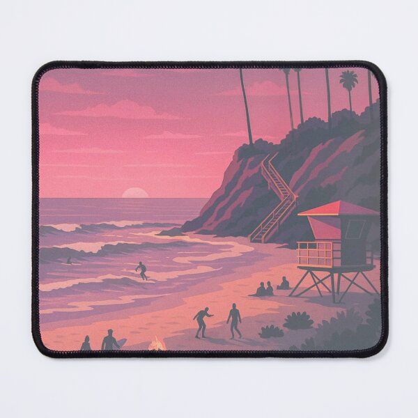 Item preview, Moonlight Beach Poster designed and sold by RetroCoastalArt.