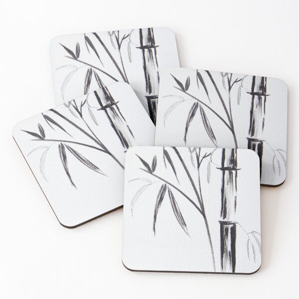 Item preview, Single Bamboo Stalk | Zen Art | Minimalist Black and White Art designed and sold by AngelaMarieArt.