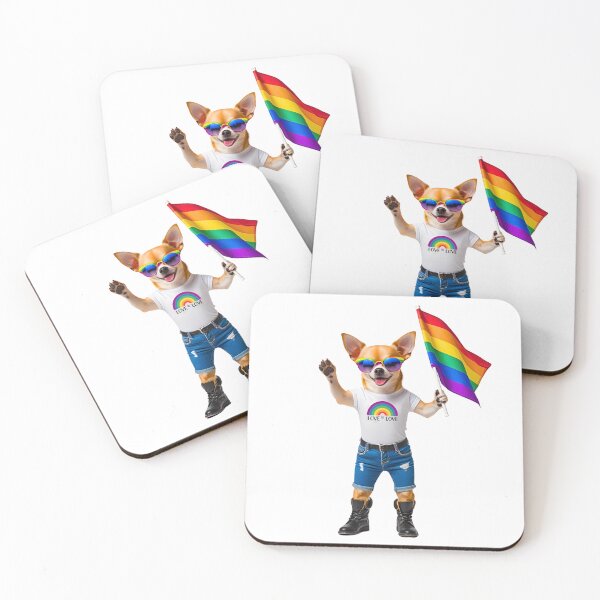 Item preview, Pride Chihuahua – Love Is Love Rainbow Flag Dog Design designed and sold by Fredster1966.