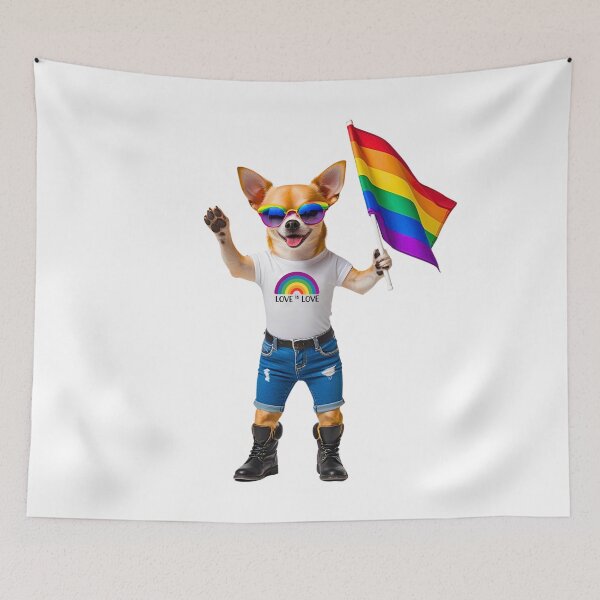 Item preview, Pride Chihuahua – Love Is Love Rainbow Flag Dog Design designed and sold by Fredster1966.