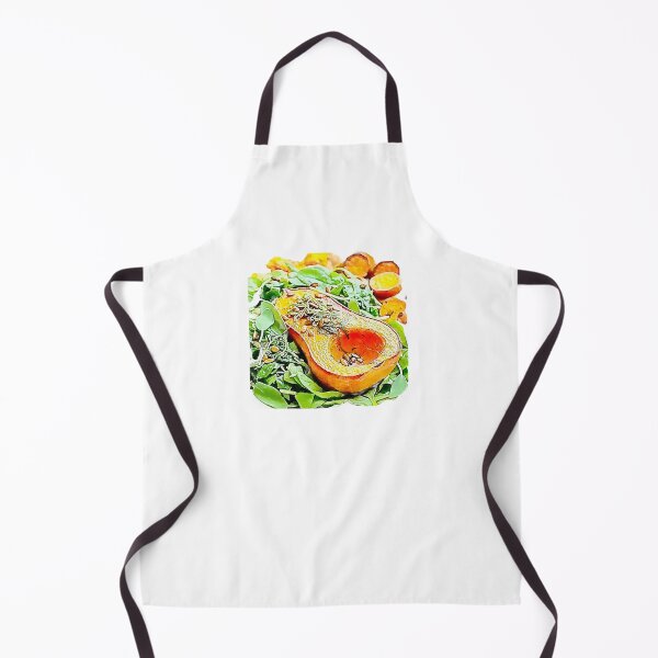 Item preview, Kitchen squash, spinach, and oranges in watercolor designed and sold by 1983Paint.