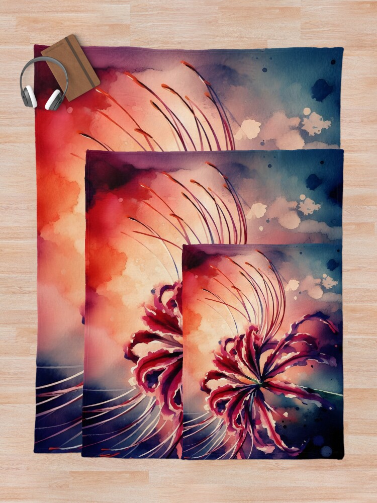 Thumbnail 5 of 6, Throw Blanket, Spider Lily designed and sold by GraphicsClub.