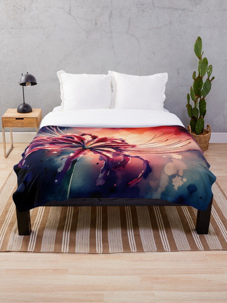 Thumbnail 1 of 6, Throw Blanket, Spider Lily designed and sold by GraphicsClub.