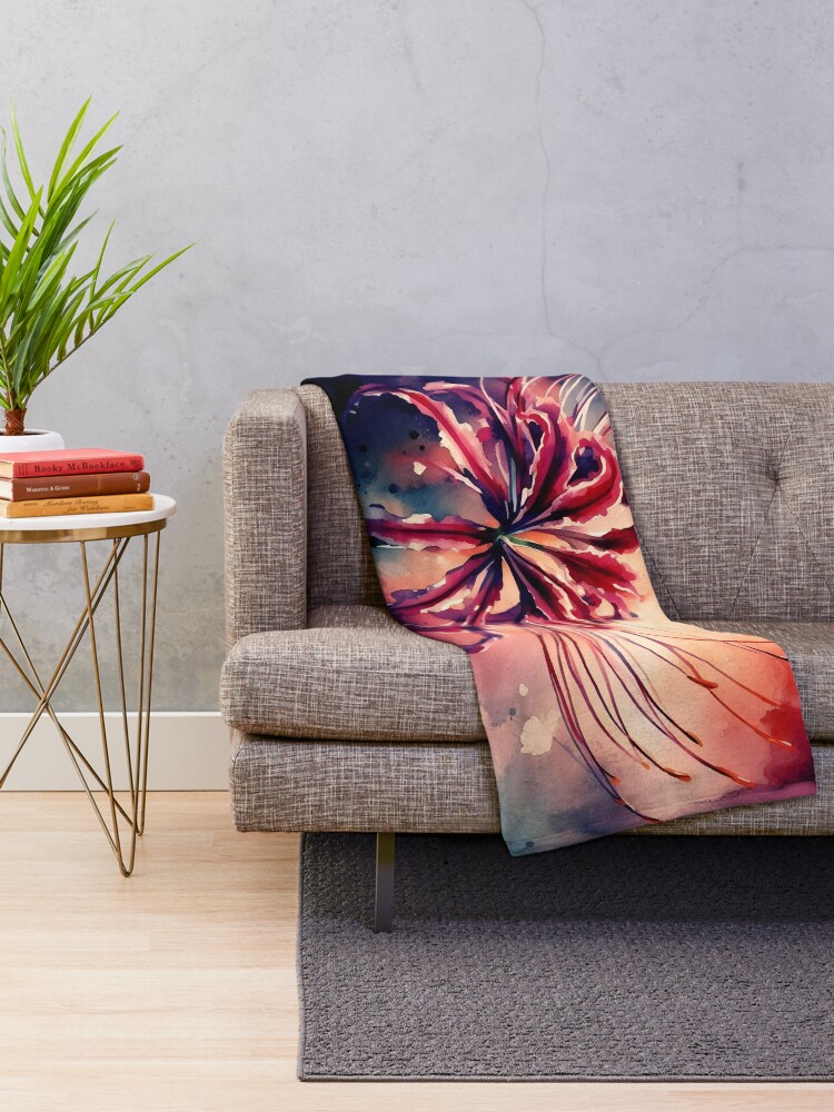 Thumbnail 2 of 6, Throw Blanket, Spider Lily designed and sold by GraphicsClub.