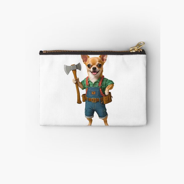 Item preview, Lumberjack Chihuahua – Cute Dog with Axe and Green Flannel Shirt designed and sold by Fredster1966.