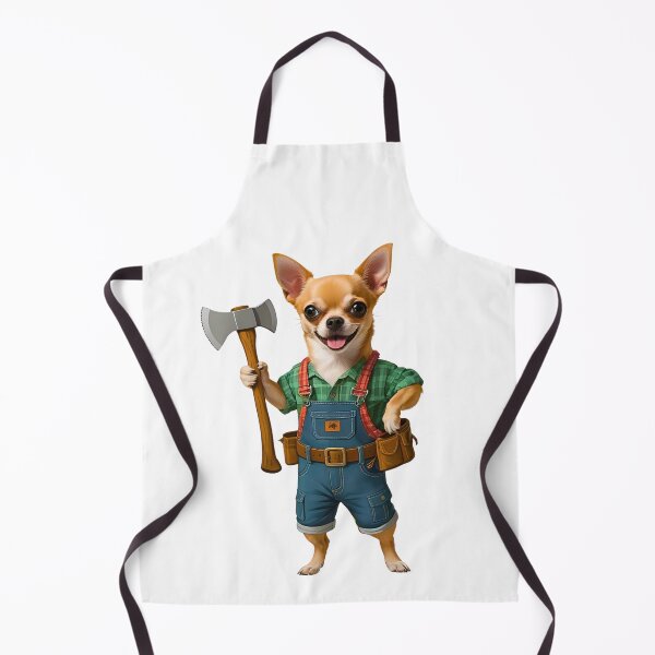 Item preview, Lumberjack Chihuahua – Cute Dog with Axe and Green Flannel Shirt designed and sold by Fredster1966.