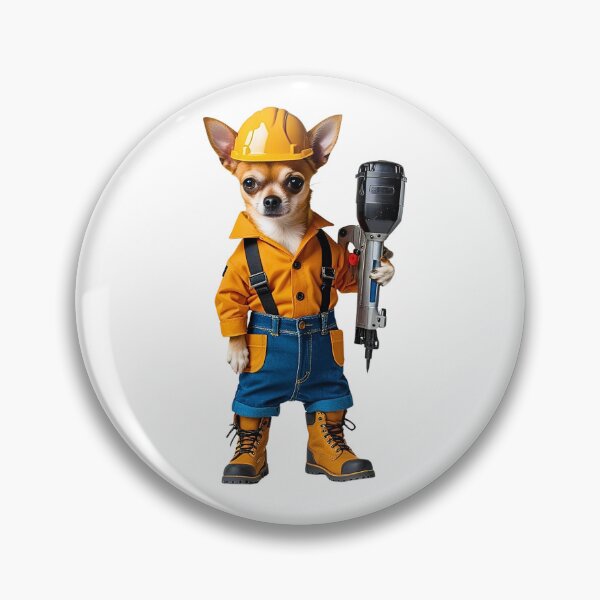 Item preview, Construction Chihuahua – Funny Dog Dressed as a Builder with Power Tools designed and sold by Fredster1966.