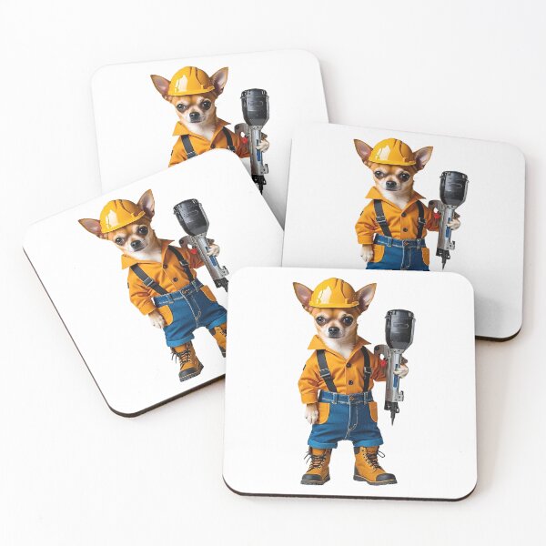 Item preview, Construction Chihuahua – Funny Dog Dressed as a Builder with Power Tools designed and sold by Fredster1966.