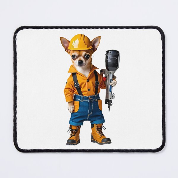 Item preview, Construction Chihuahua – Funny Dog Dressed as a Builder with Power Tools designed and sold by Fredster1966.