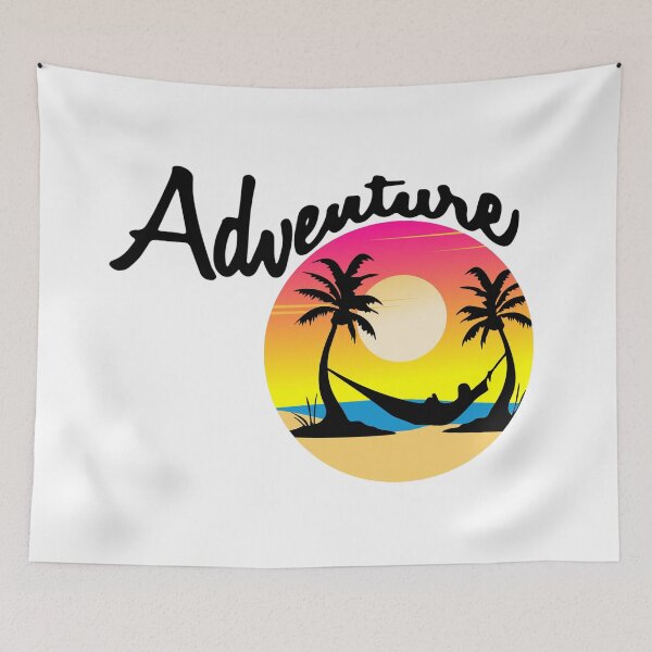 Item preview, Adventure in a hammock on the beach sunset sunrise designed and sold by Krazy4Keepsakes.