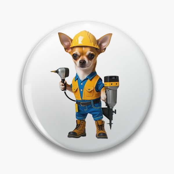 Item preview, Construction Worker Chihuahua – Funny Dog Dressed as a Builder with Power Tools designed and sold by Fredster1966.