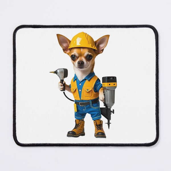 Item preview, Construction Worker Chihuahua – Funny Dog Dressed as a Builder with Power Tools designed and sold by Fredster1966.