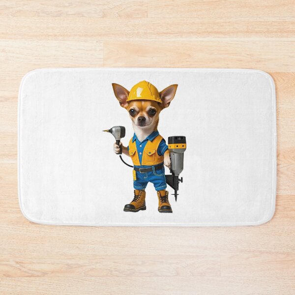 Item preview, Construction Worker Chihuahua – Funny Dog Dressed as a Builder with Power Tools designed and sold by Fredster1966.