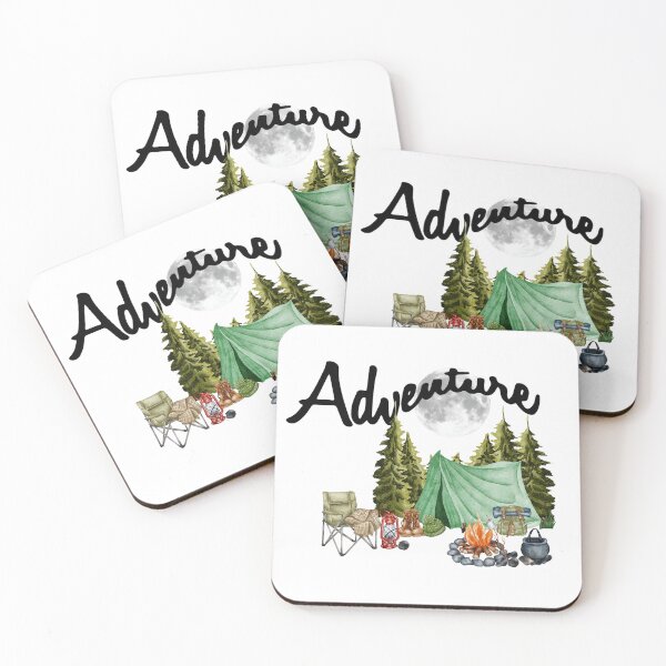 Item preview, Adventure camping camp fire with trees and moon designed and sold by Krazy4Keepsakes.